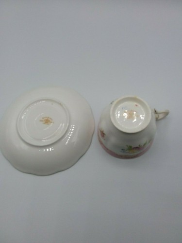 Vtg Royal Albert Tea Cup & Saucer Pink Multi-Colored Floral Bone China 1940's - Picture 8 of 9