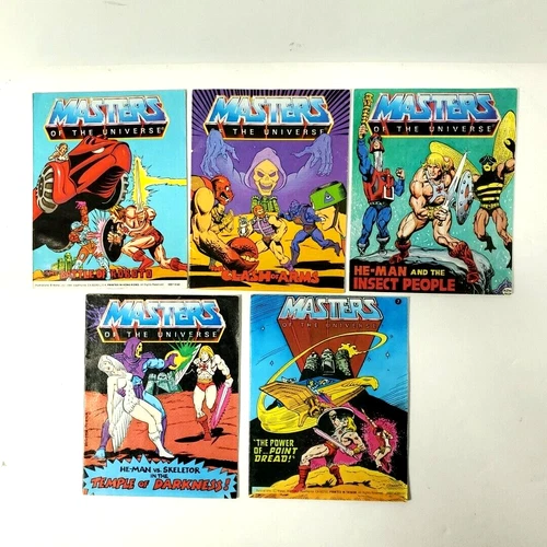 Lot of 5 Vintage He-Man Masters of the Universe MOTU Mini Comic Books 1982-84