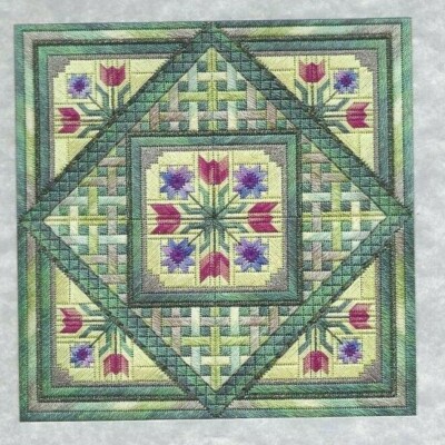 TIPTOE THROUGH THE TULIPS-Spring Flowers-Counted Canvas Pattern w/ ALL THREADS!!