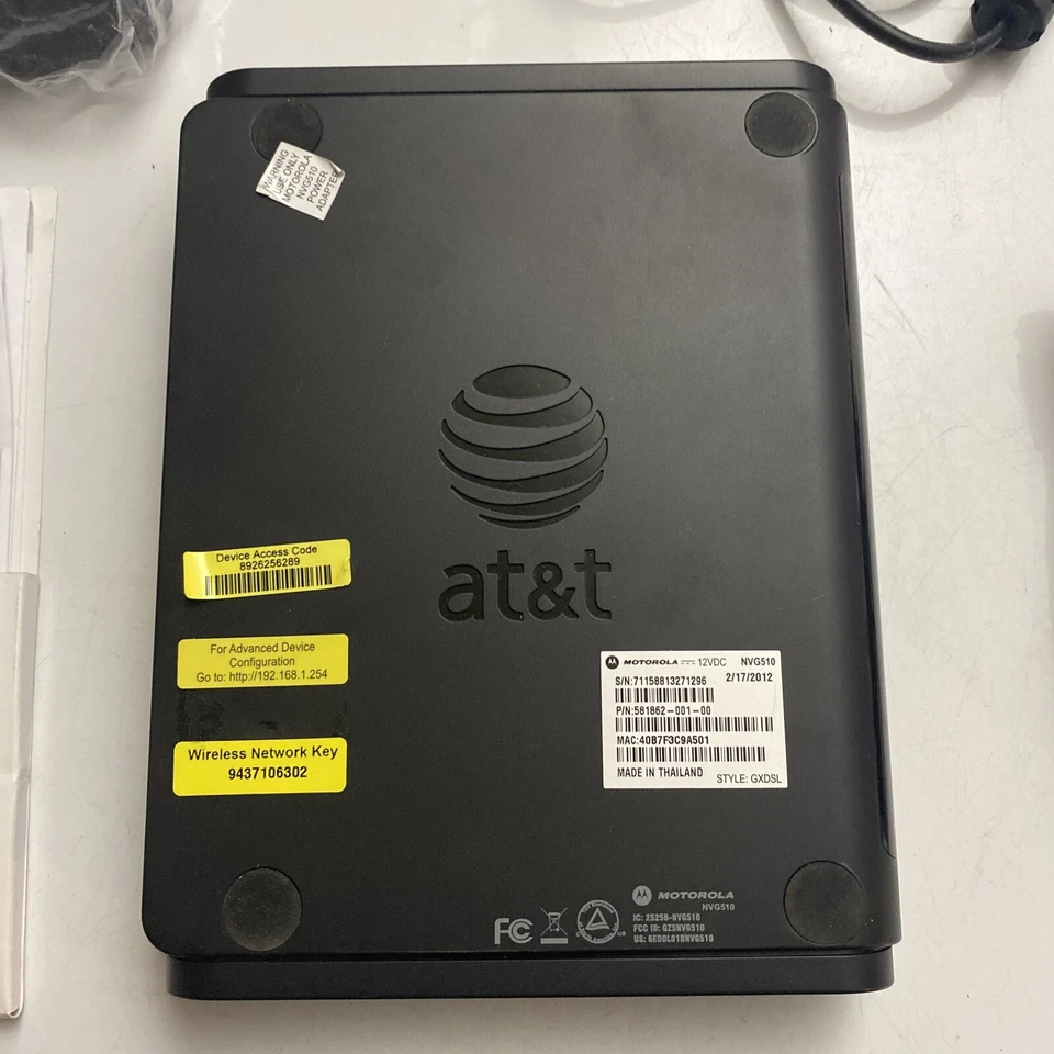 AT&T Arris NVG510 Broadband WiFi Modem Router - Image 2 of 4