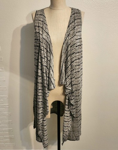 Neesha Gray Black Striped Stretch Sleeveless Y2k Grunge Skater Vest - 第 2/8 張圖片