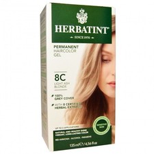 Herbatint Permanent Herbal Hair Color Gel, 8C Light Ash Blonde, 4.56 fl oz