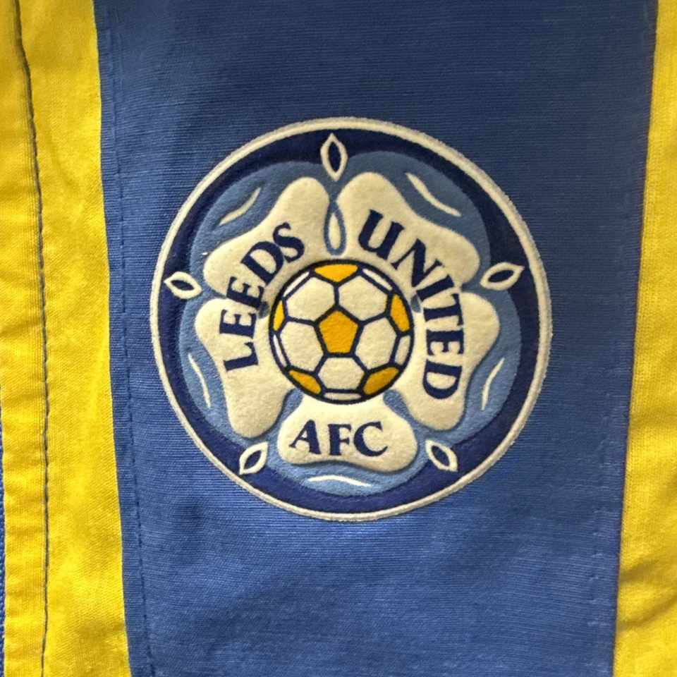 Leeds United RARE Vintage Football Soccer Jacket Drill Top 90s M Made In GB - Image 2 of 4