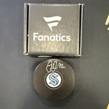 Joonas Donskoi Signed NHL Seattle Kraken Hockey Puck Auto Fanatics COA