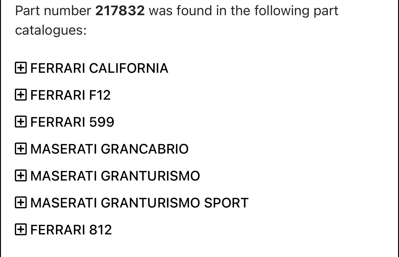 Ferrari Ca F13 599 812 Maserati Granturismo Grancabrio OEM Parking Sensor 217832