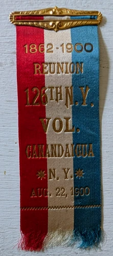 1862 - 1900 126th Volunteer Infantry Civil War Ribbon 'Harpers Ferry Cowards'