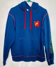Nike Sportswear Club Graphic Hoodie Mens Medium Red Green Blue Swoosh Just Do It