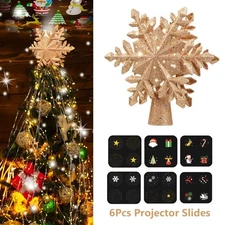 Christmas Tree Topper Projector Snowflake Christmas Star Tree 6 Projection Mode