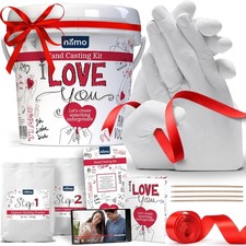 Niimo® Kit Calco Mani Coppia 'I love you' - Alginato e Gesso per Stampi, Regali
