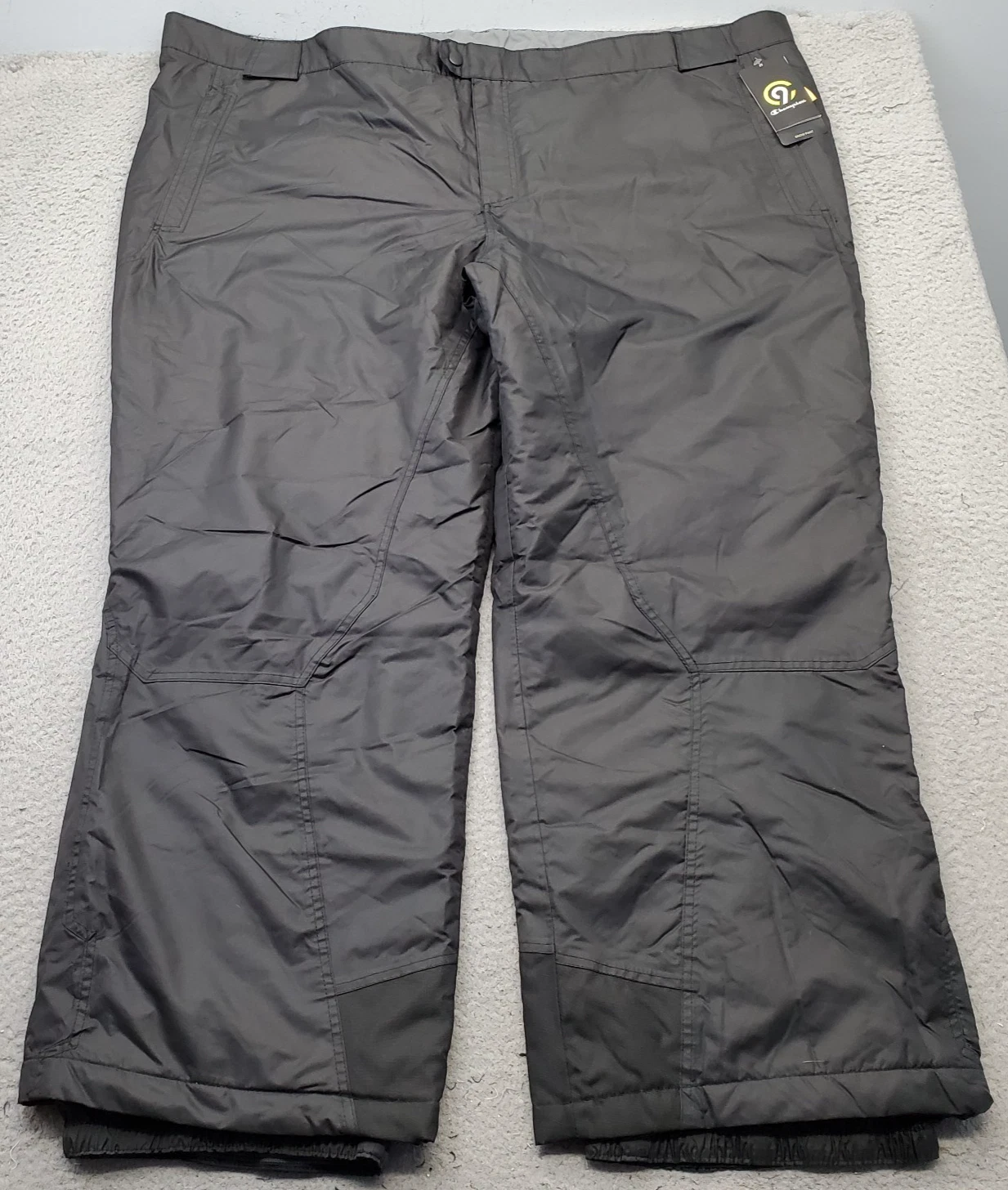Champion Snow Pants Mens Big 4XB Gray Lined Ski Outerwear Fiber Fill Tapered Leg