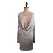 Lululemon Serenity Sweater Wrap Cowl Dress Heathered Cashew Coal 8