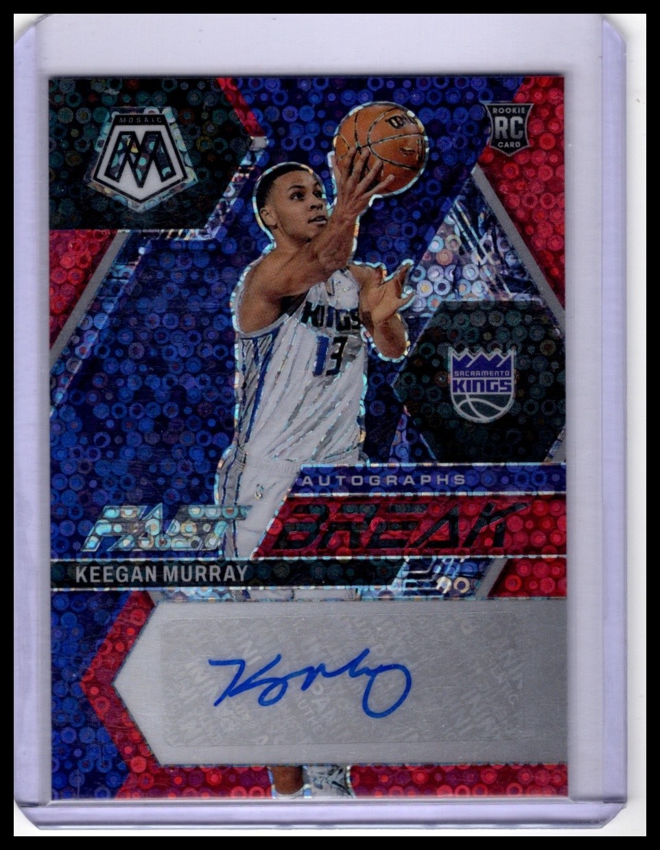 2022-23 Panini Mosaic #FB-MUR Keegan Murray Autographs Fast Break Red #/49
