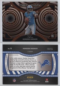 2023 Obsidian Tunnel Vision Orange Electric Etch /65 Hendon Hooker #5 Rookie RC