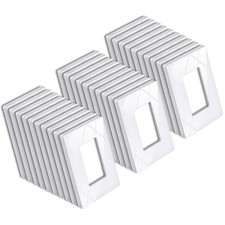 30PCS Wall Plate Screwless Outlet Cover Gloss Snow Standard Size Decorator White