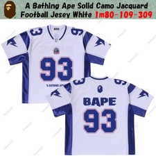 A Bathing Ape Solid Camo Jacquard Football Jesey White 1m80-109-309