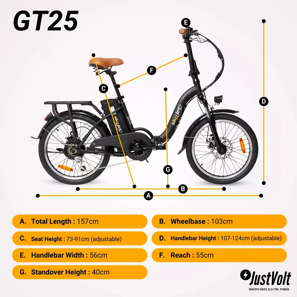 20" Commuter Fat Tyre Folding Step through City Bicycle Bike 250W,36V 8Ah-GT25 - Image 2 of 4