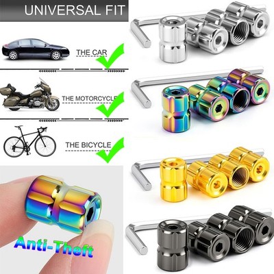 4xCar Anti-theft Tire Valve Caps Wheel Tire Stem Air Cap Airtight Dust Cover