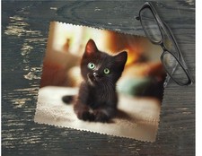 Microfiber Lens Cloth Kitten Design Soft Black Cat Lover Glasses Cleaner