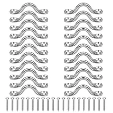 22Pcs M5 316 Stainless Steel Eye Straps Ceiling Wall Mount U Hook with Screws
