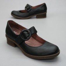 Dansko 39 Ladies 8.5-9 Brandy Black Burnished Leather Mary Jane Hook Loop Shoes