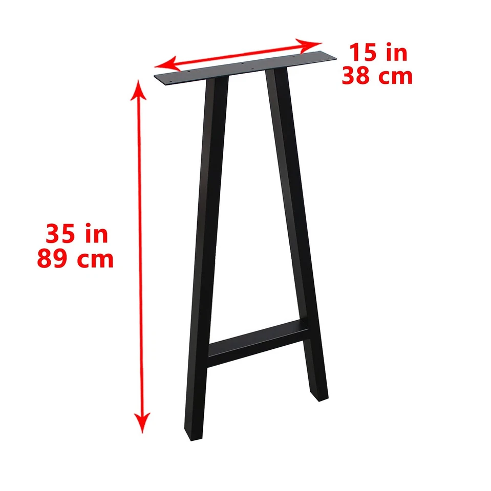 Patas de mesa decoración rústica en forma de A, 35" de alto, 15" de ancho, metal resistente, Dini... Foto 4 de 4