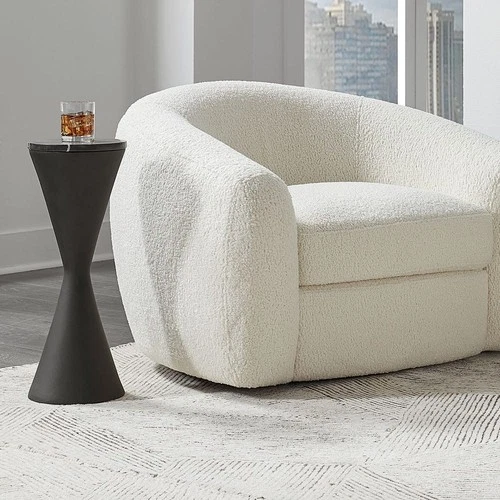 TIME'S UP MODERN HOURGLASS DRINK TABLE SOLID MARBLE TOP UTTERMOST 22889 - Picture 1 of 5