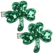 Green Shamrock Hair Clips St Patrick's Day 1 Count Pack of 2 , 2 Pcs