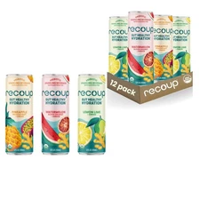 Variety), No Added Sugar ((Pack of 12), Organic Sparkling Prebiotic Drink -