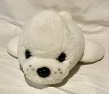 18" SeaWorld White Seal Sea Lion Pup Baby Plush Stuffed Animal - White
