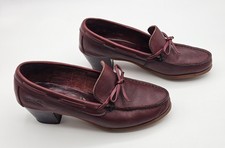 Old Maine Trotters Size 6M Madison Rust Leather Heeled Loafers Shoes Made in USA