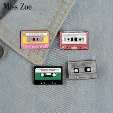 90's Music Tape Enamel Pin Vintage Nostalgic Best Song Brooches for Bag Clothes