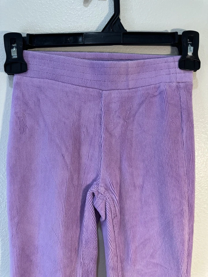 Pantalones acampanados acanalados púrpura Justice talla 7/8 Foto 3 de 4