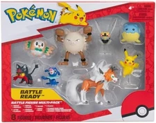 Pokémon Battle 8 Figure Multi-Pack Jazwares - Rowlet - Litten - Pikachu - NEW