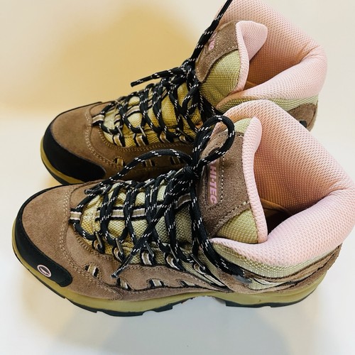 Botas Hi-Tec para mujer talla 6 color topo rubor Bandera tiro medio impermeables senderismo naturaleza - Imagen 6 de 17