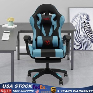 Gaming Chair Ergonomic Gaming Chair for Adults with Footrest & Lumbar Pillow