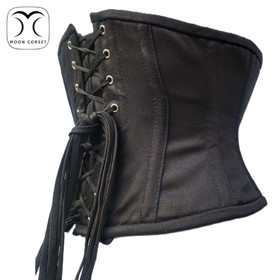 Underbust Waspie Corset Waist Trainer Corset Steel Boned Heavy Duty Zip Closure