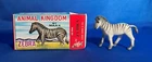 VINTAGE MARX ANIMAL KINGDOM ZEBRA 1960s HAND-PAINTED FIGURE IN ORIGINAL BOX