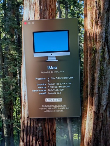 2019 27 iMac Retina 5K, 3.1GHz Intel Core i5, 8GB RAM, 1TB SSD, Radeon Pro 575X - Picture 3 of 19