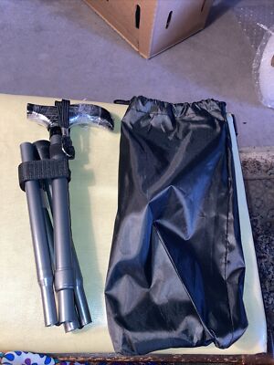 New Ez2care Classy Gray Adjustable Folding Cane w/Carrying Case-Black