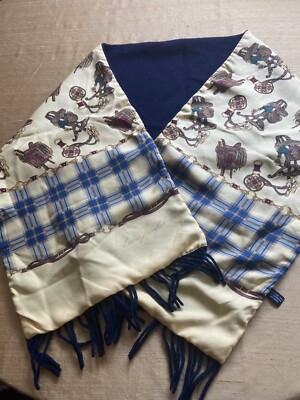 Equestrian Theme Silk/Wool Reversible  Men s Scarf  Andrea Zanellato