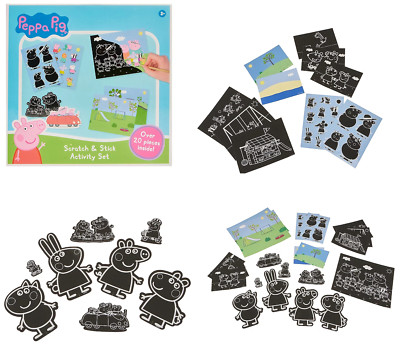 Peppa Pig Art Pack Scratch & Gravur Sticker Activity 20+ Stück Farbset