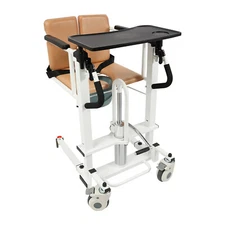 100kg Lift Transfer Chair Patient Lift Wheelchair Hydraulic Lift Chair w/ Table