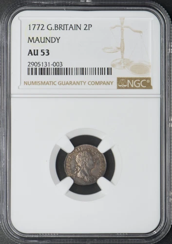 1772 Great Britain 2 Pence Maundy - NGC AU53 - ✪COINGIANTS✪