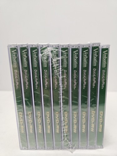 New Verbatim DVD+RW 4.7GB 2.4 X 10pk Factory Sealed Jewel Case - Picture 5 of 5