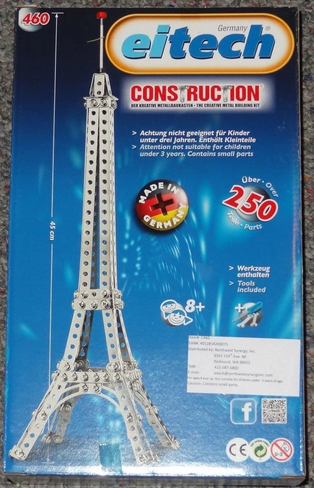 Eiffel Tower C460 Eitech Metal Construction Building Toy Steel Model - Image 3 of 4