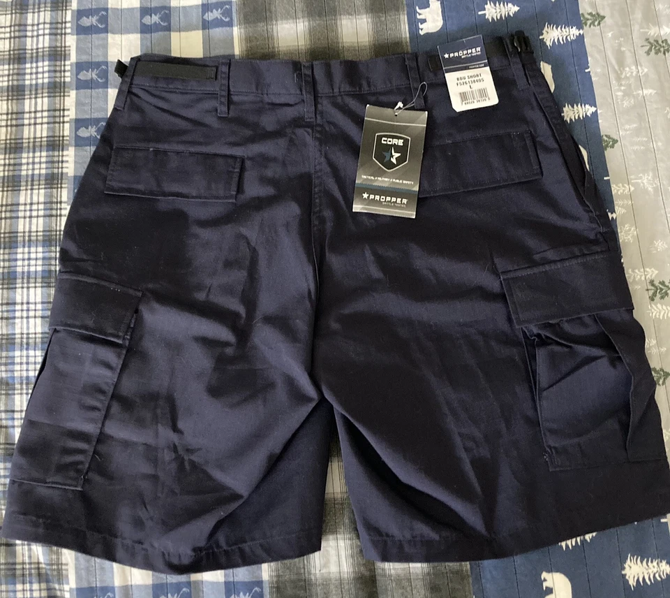 Propper BDU Shorts BATTLE RIP 65Poly/35Cotton Ripstop F5261 Navy Blue Size Large - Image 3 of 3