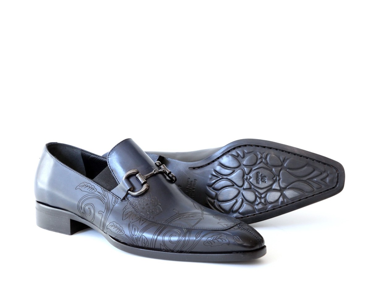 Jo Ghost 4957 Italian Navy Blue / Laser Cut Leather Slip-On 