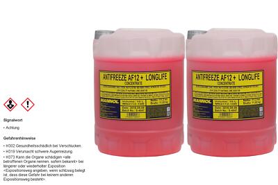 20L Kühlflussigkeit MANNOL Antifreeze AF12+ 2x10 Liter Frostschutz rot / violet