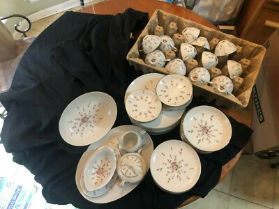 66 piece 12 place setting Harmony House Rosebud China,  