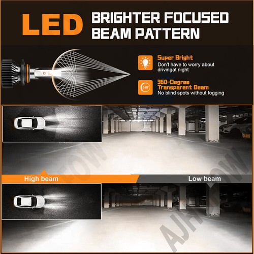 For Chevy Malibu 2004-2012 LED Headlight Bulbs High+Low Beam Kit 6000K Combo - Picture 11 of 14